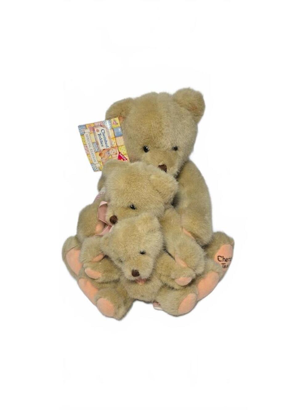 Cherished Teddies Special Edition Plush Bear with Two Cubs